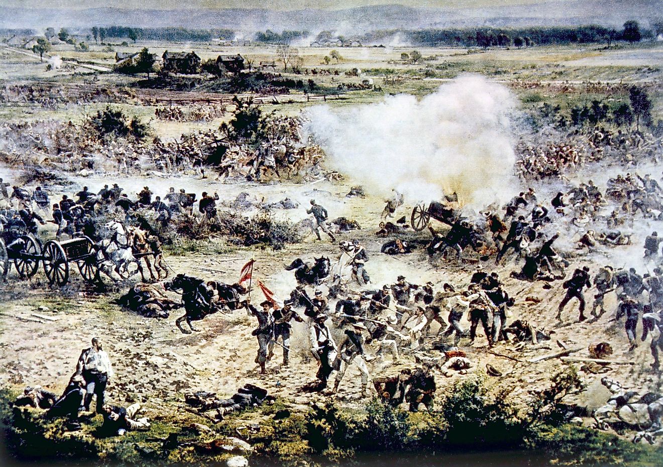 The Battle of Gettysburg, Pickett's charge, July 3, 1863, portion of a panoramic painting by Paul Philippoteaux.
