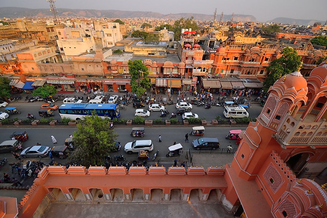 The pink cityscape of Jaipur. Editorial credit: Saurav022 / Shutterstock.com