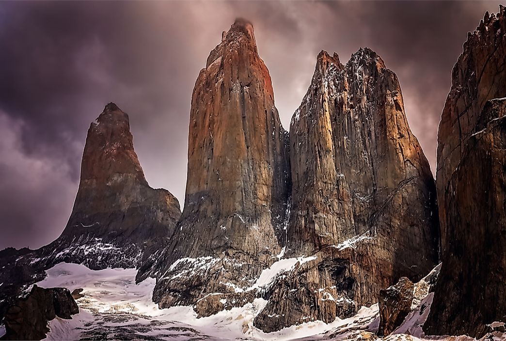 The Cordillera Paine in Torres del Paine National Park, Chile.