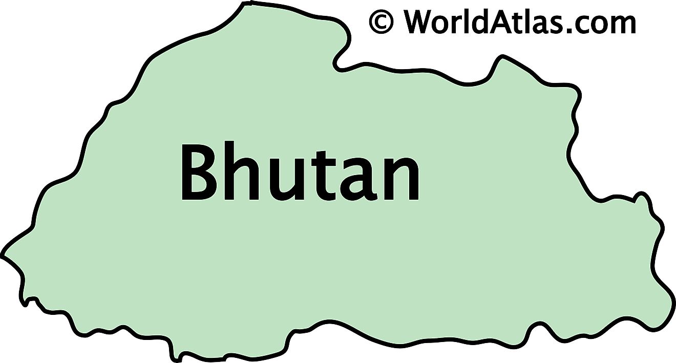 Outline Map of Bhutan
