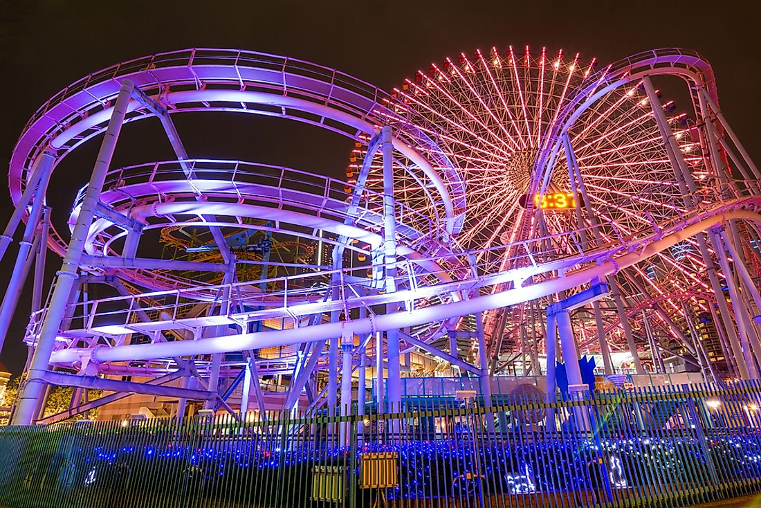 Yokohama's CosmoWorld is home to Japan's world-famous Underwater Roller Coaster, as well as one of the tallest ferris wheels in the world.