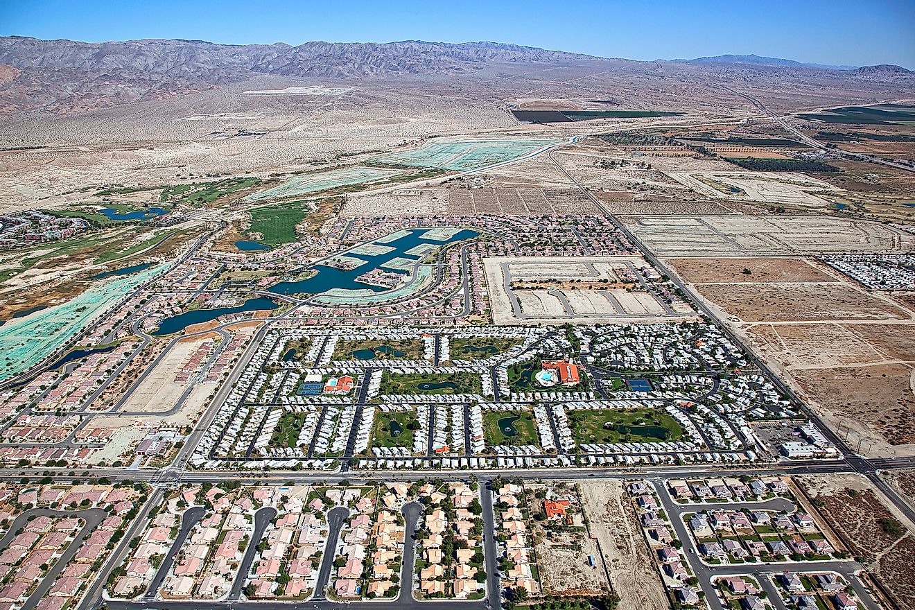 Coachella Valley and Indio Hills aerial view