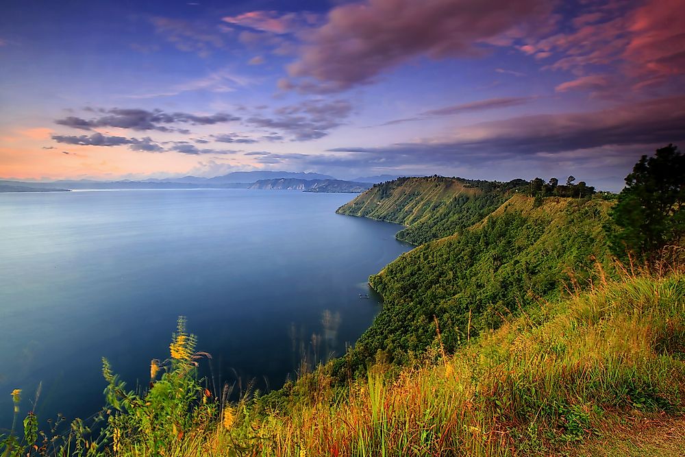 Lake Toba was created by an eruption on Sumatra about 75,000 years ago.