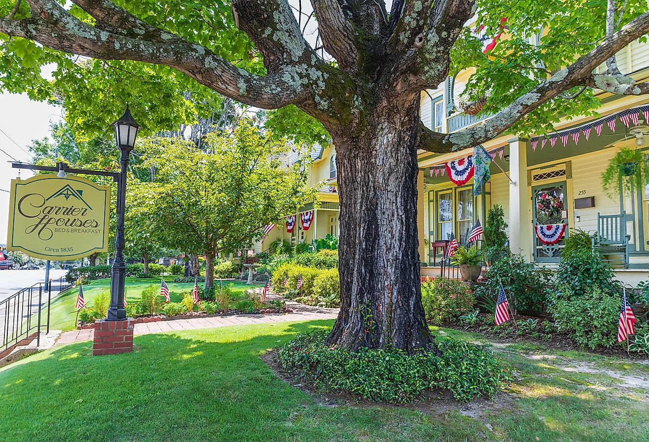 Carrier Houses Bed & Breakfast in Rutherfordton, North Carolina. Image credit Nolichuckyjake via Shutterstock.