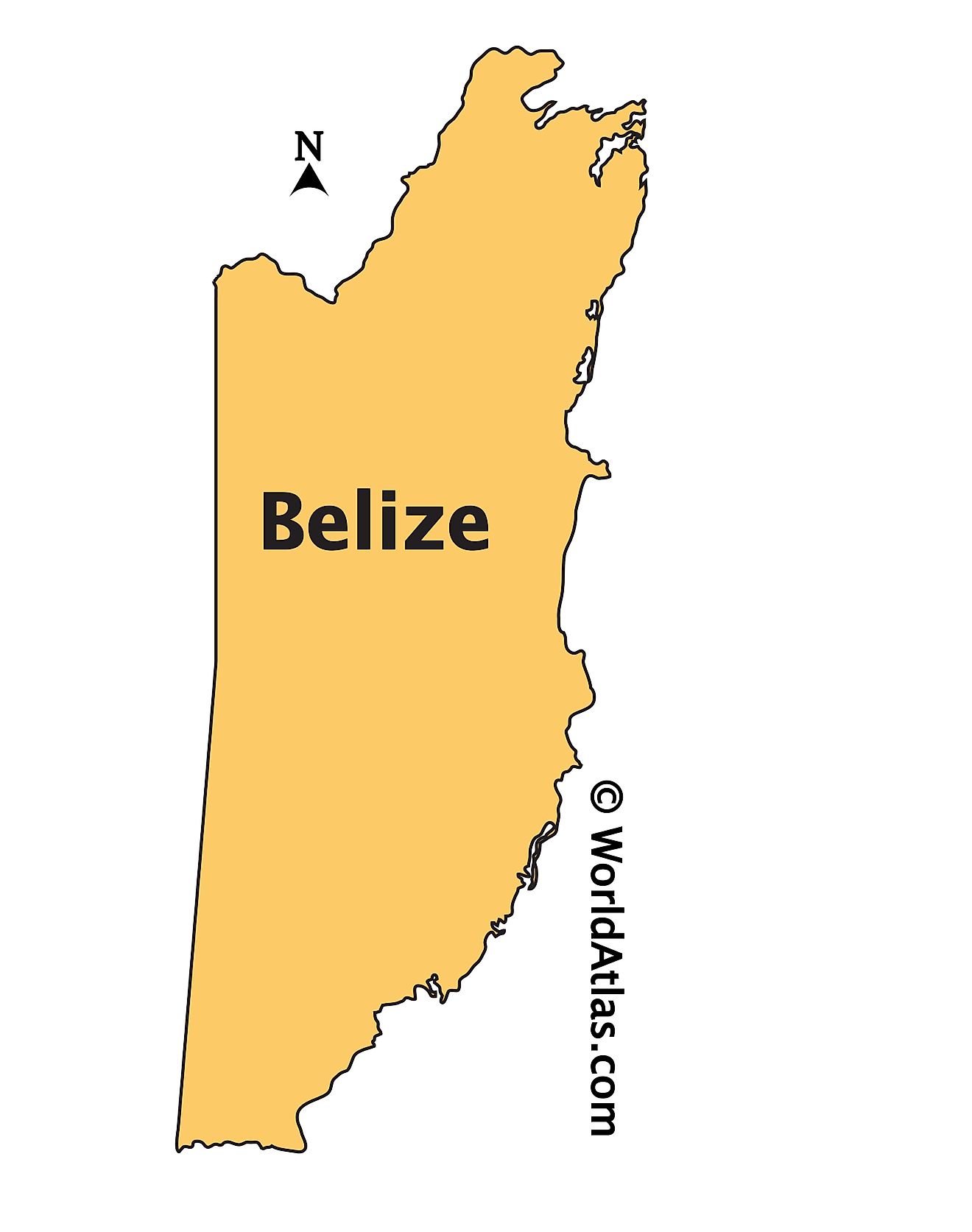 Outline Map of Belize