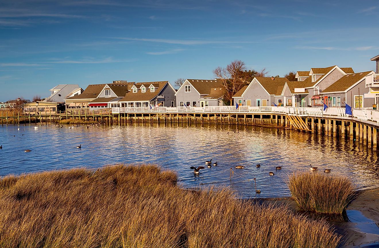 Waterside homes in Duck, North Carolina.