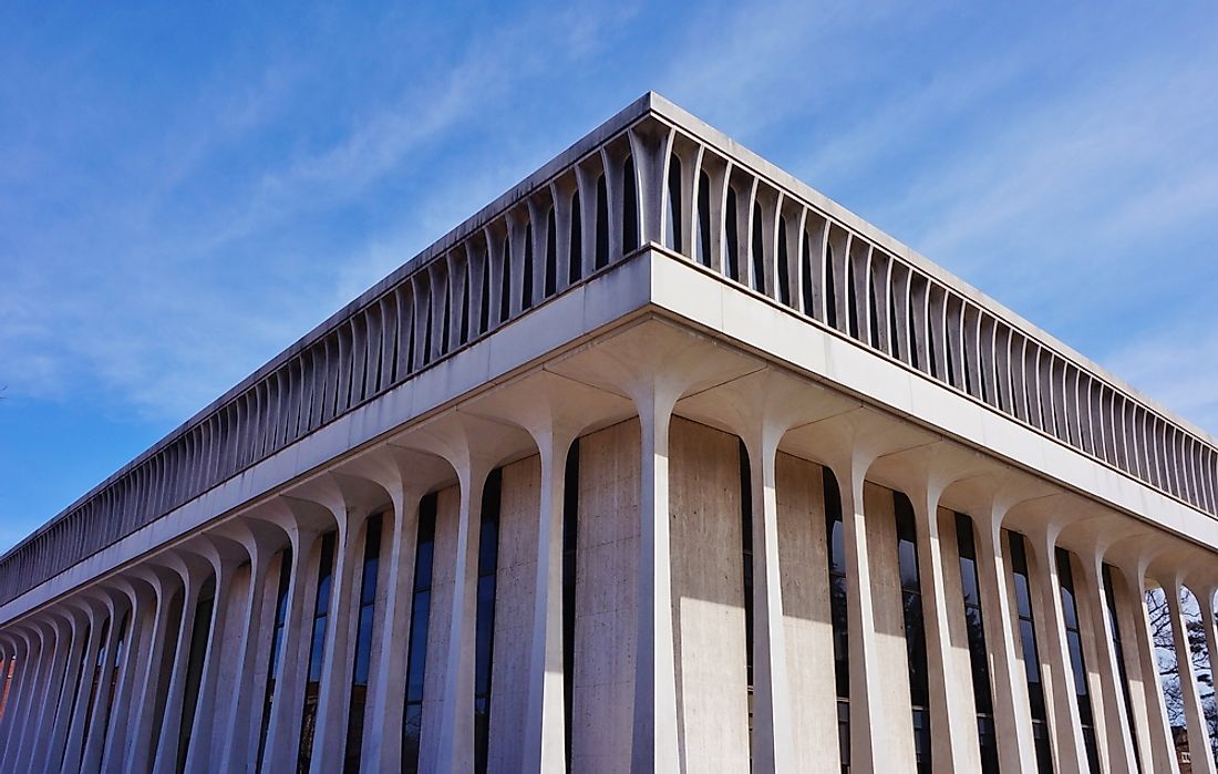 The Woodrow Wilson School of Public and International Affairs, Princeton University. It was designed by Minoru Yamasaki. Editorial credit: EQRoy / Shutterstock.com.
