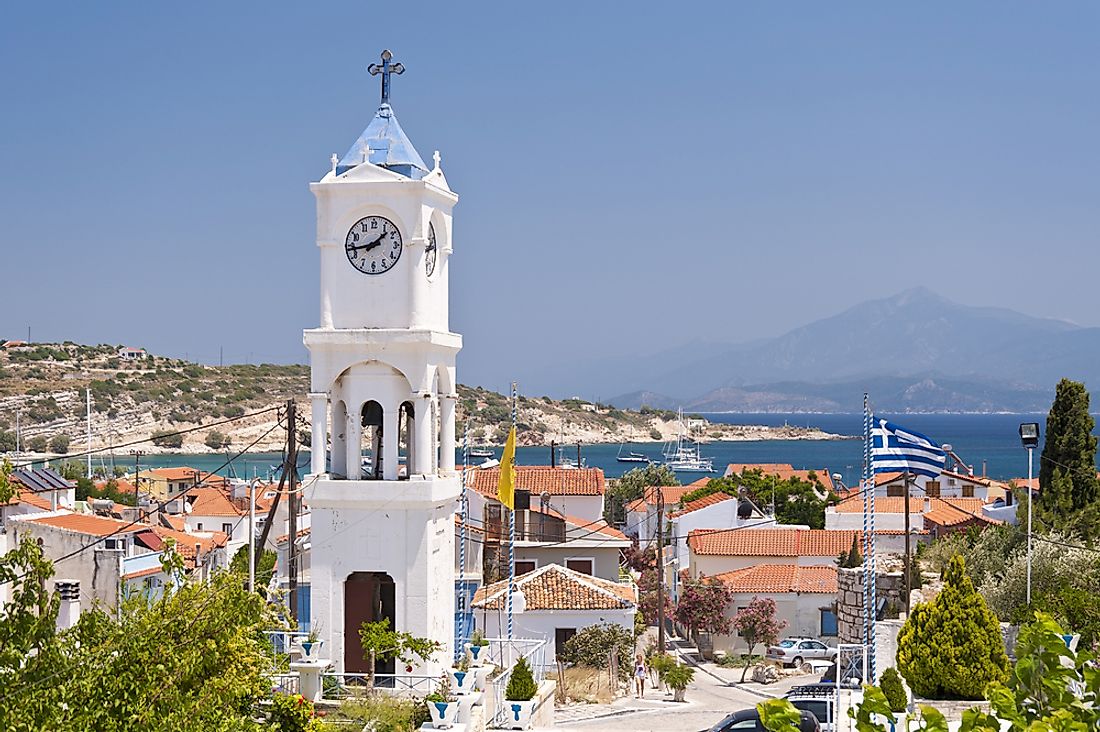 The island of Samos, in Greece. 