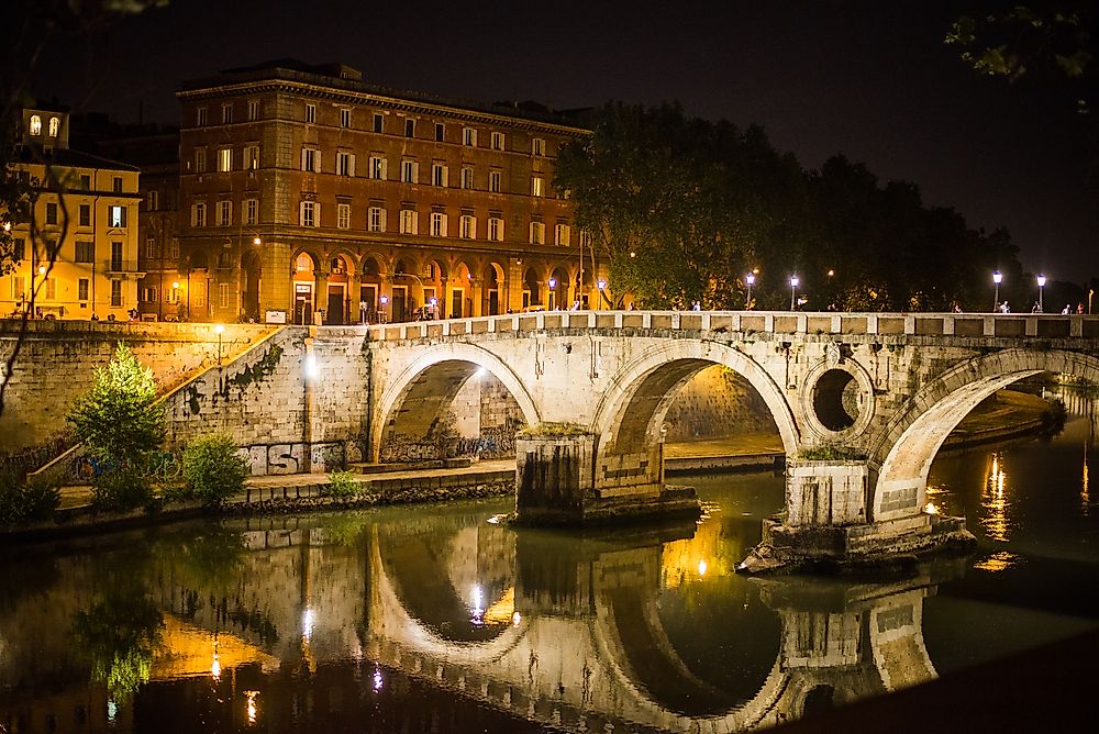 The River Tiber in Rome. 