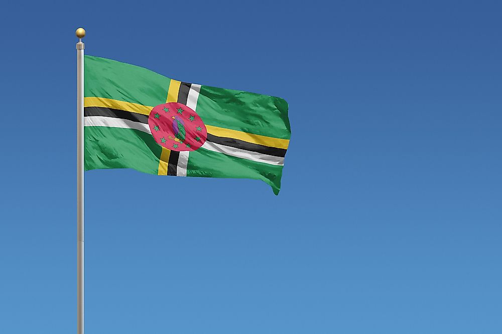 The flag of Dominica. 