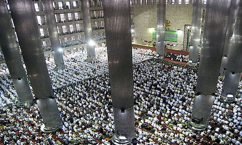 Thousands of the Indonesian muslims congregrated during Eid ul Fitr mass prayer in Istiqlal Mosque in Indonesia.