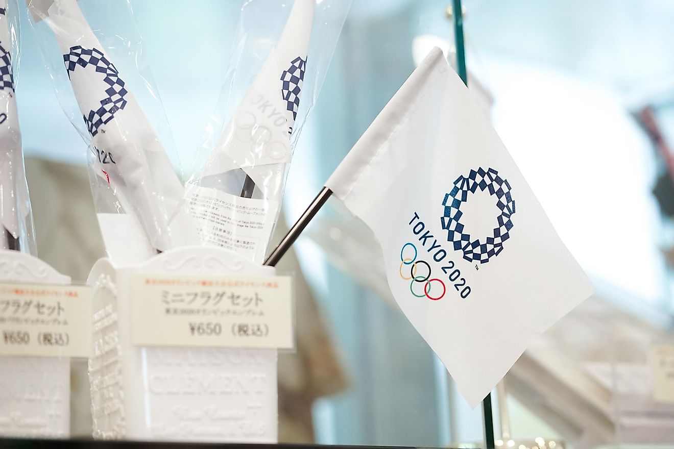 A photo of Olympic Game 2020 flag.