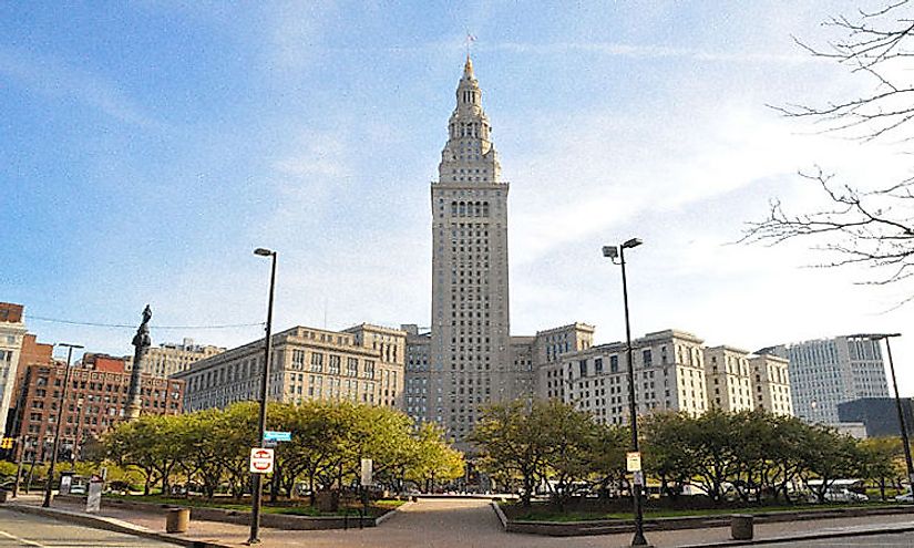 Terminal Tower, the second tallest building in Cleveland.