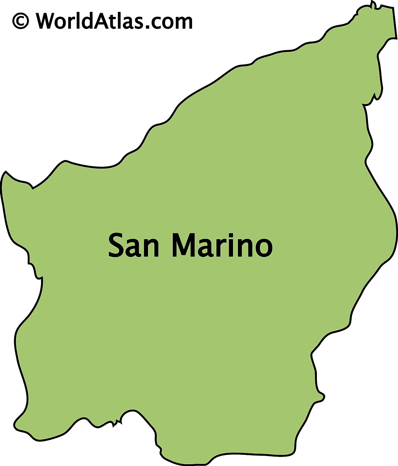 Outline Map of San Marino