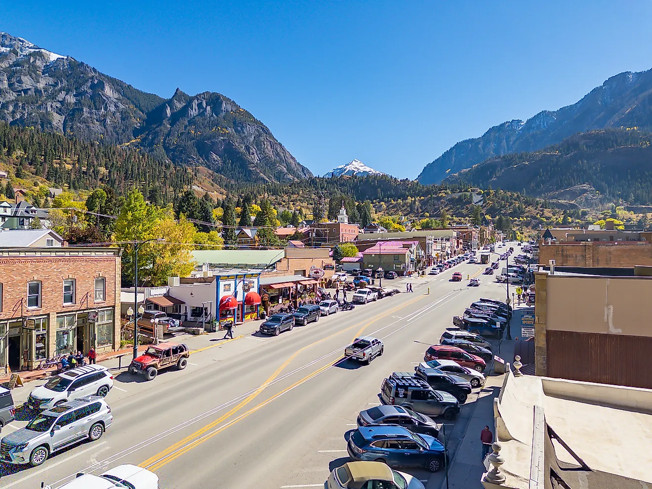 Aerial View of Main Street in Ouray, Colorado, via pabradyphoto on iStock.com