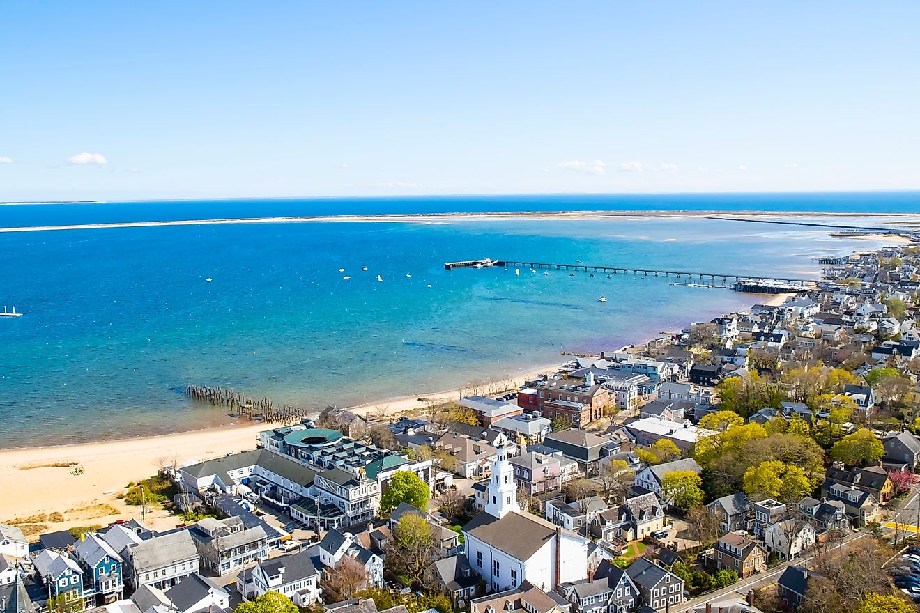 Aerial view of Provincetown, Massachusetts. Editorial credit: EricGeoWorld / Shutterstock.com.