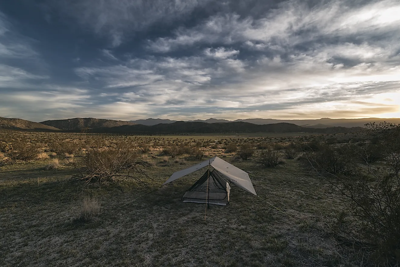 Camping in the Anza-Borrego Desert, California. 