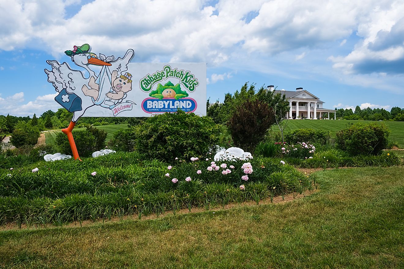 Babyland General Hospital in Cleveland, Georgia, is the birthplace of the popular Cabbage Patch Kids dolls. Editorial credit: Fotoluminate LLC / Shutterstock.com.