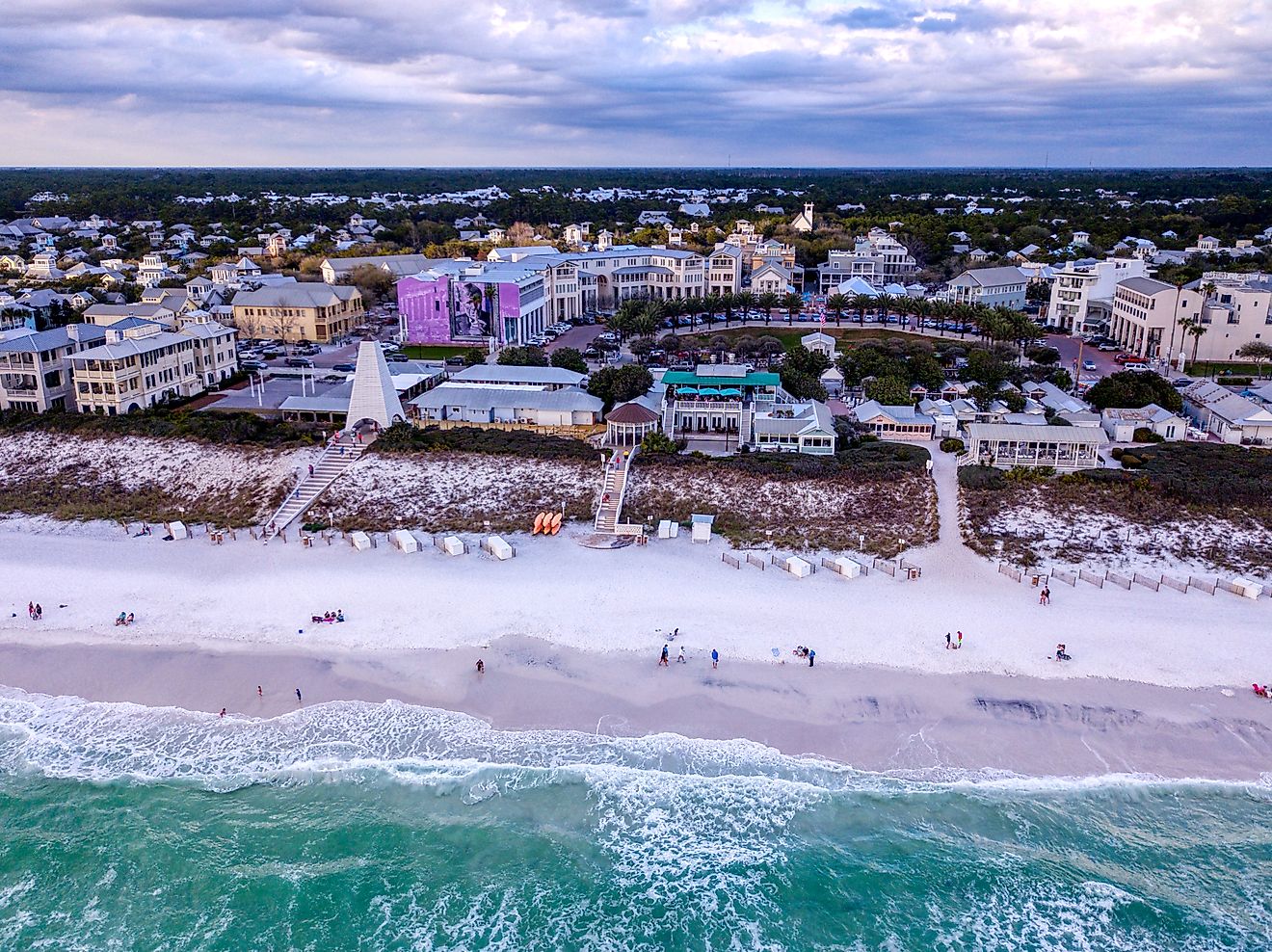 Aerial view of Seaside, Florida. Editorial credit: Rotorhead 30A Productions / Shutterstock.com