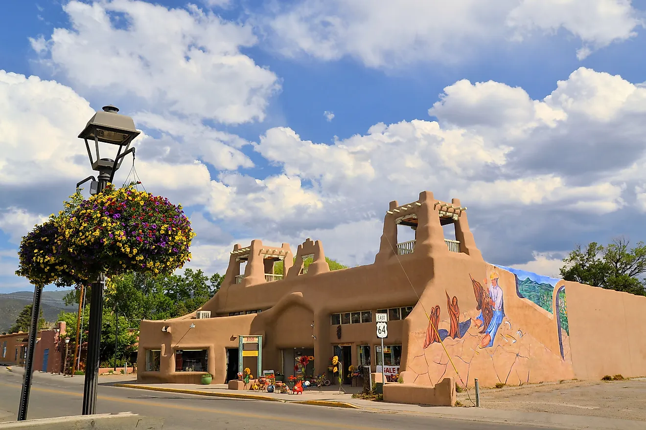 Adobe buildings in Taos, New Mexico.