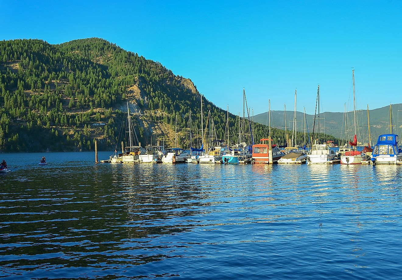 Bayview Marina at Lake Pend O'reille, Idaho, USA.