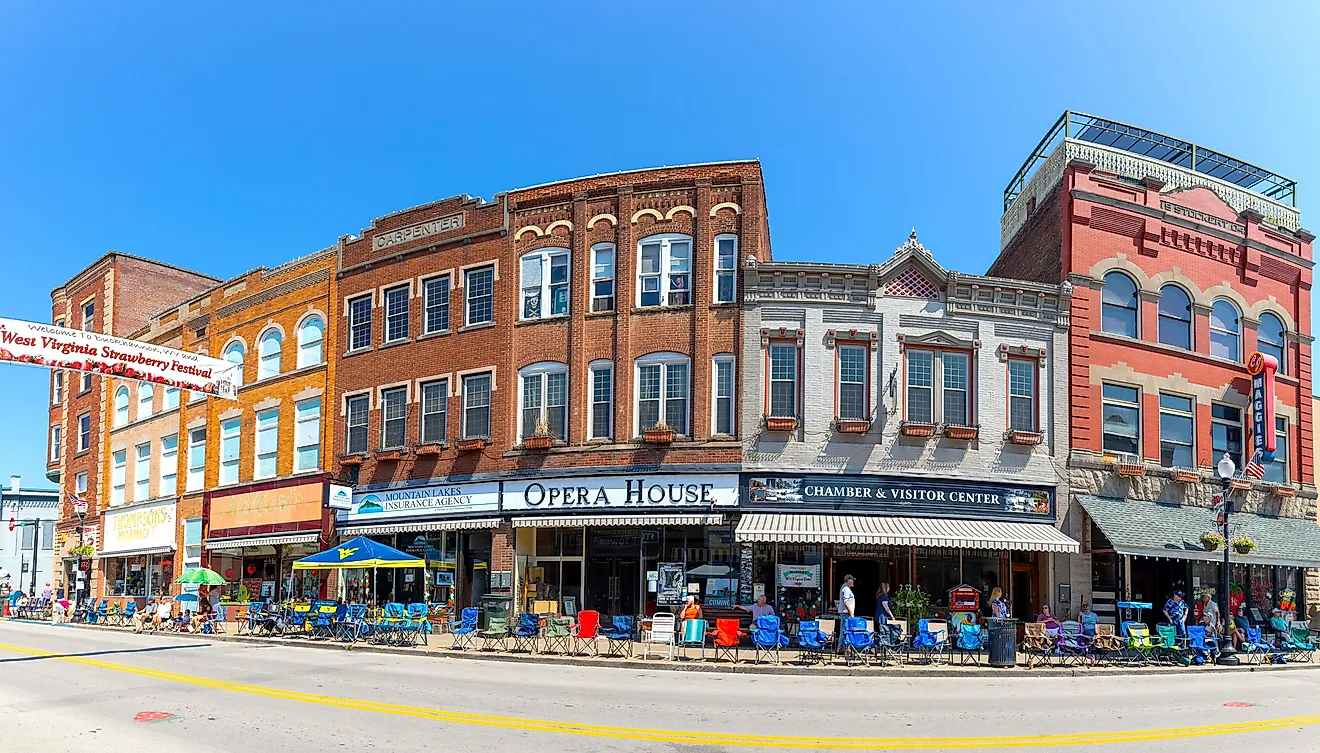 Historic Building along Main Street in Buckhannon, West Virginia. Editorial credit: Roberto Galan / Shutterstock.com