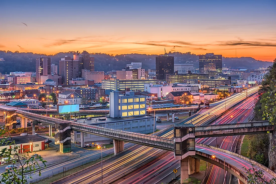 Charleston, the largest city in West Virginia. 