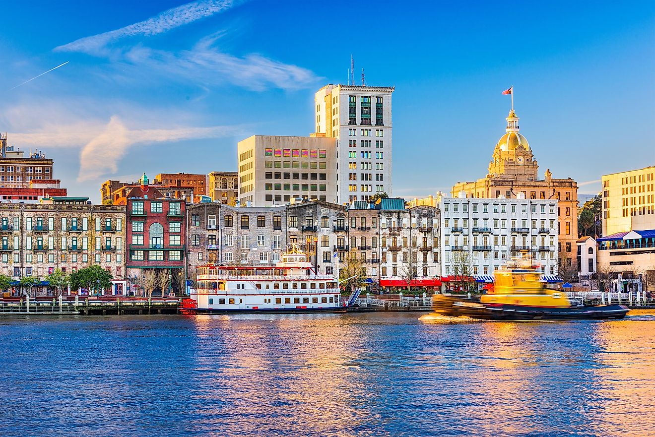 The riverfront in Savannah, Georgia.