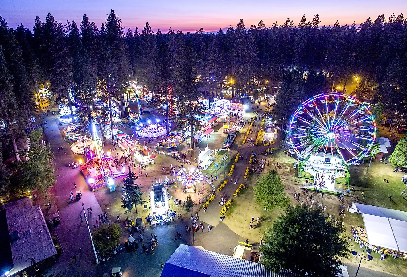 Clark County Fair, Nevada, at night.