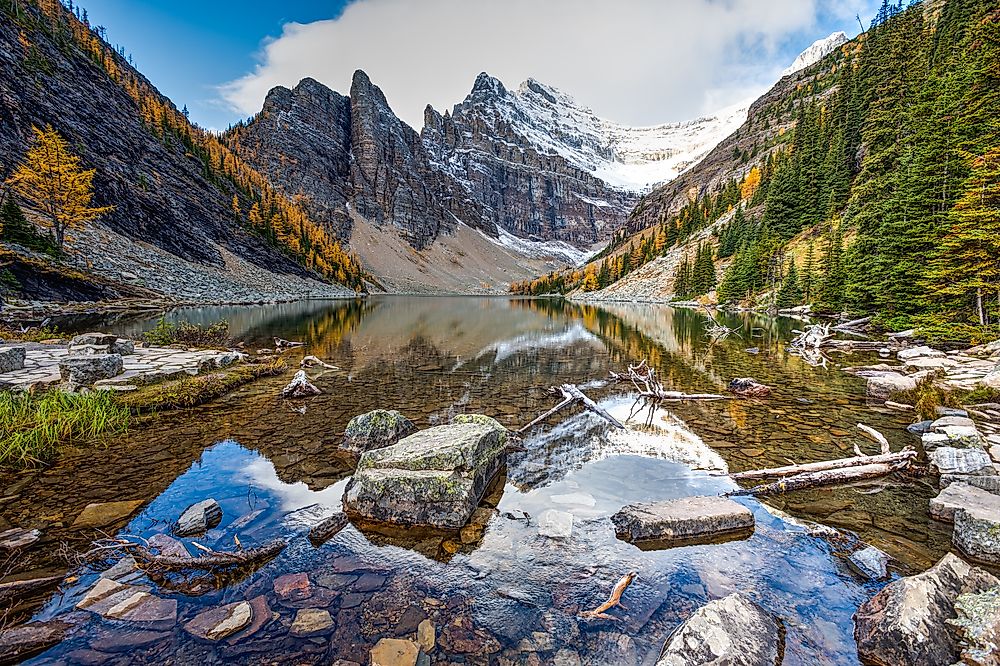 Lake Agnes, adjacent to the Lake Agnes Tea House. 