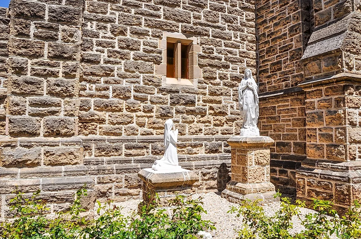 Saint Patrick's Basilica, in Fremantle, Western Australia, is constructed from limestone, a sedimentary rock with many uses in daily human life and natural ecosystems.