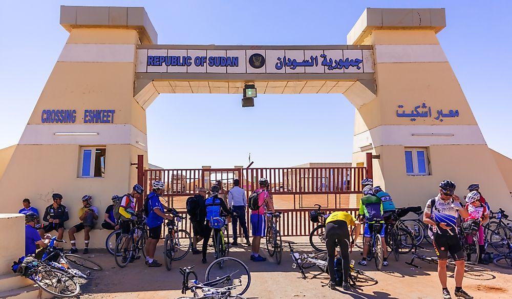 Border crossing from Egypt to Sudan. Editorial credit: Mark52 / Shutterstock.com