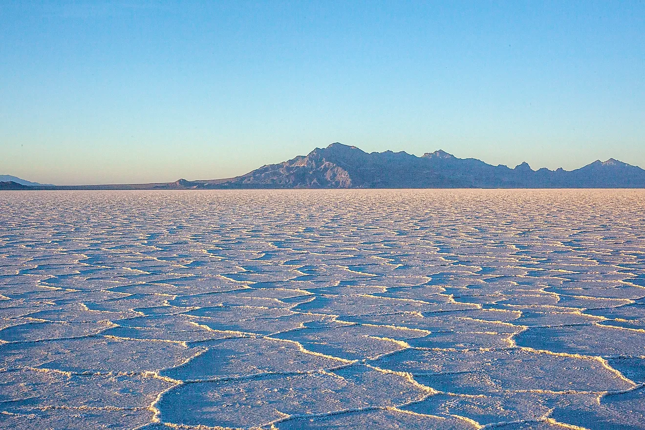 Salt lake at sunset, Great Salt Lake Desert, Utah
