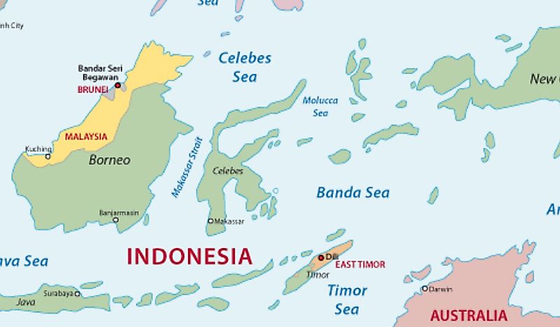 A map showing the Timor Sea. 