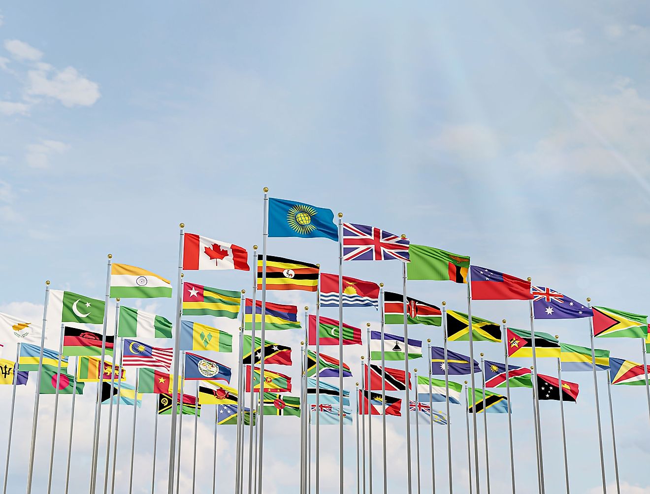 Flags of the Commonwealth of Nations. Image credit justit via shutterstock