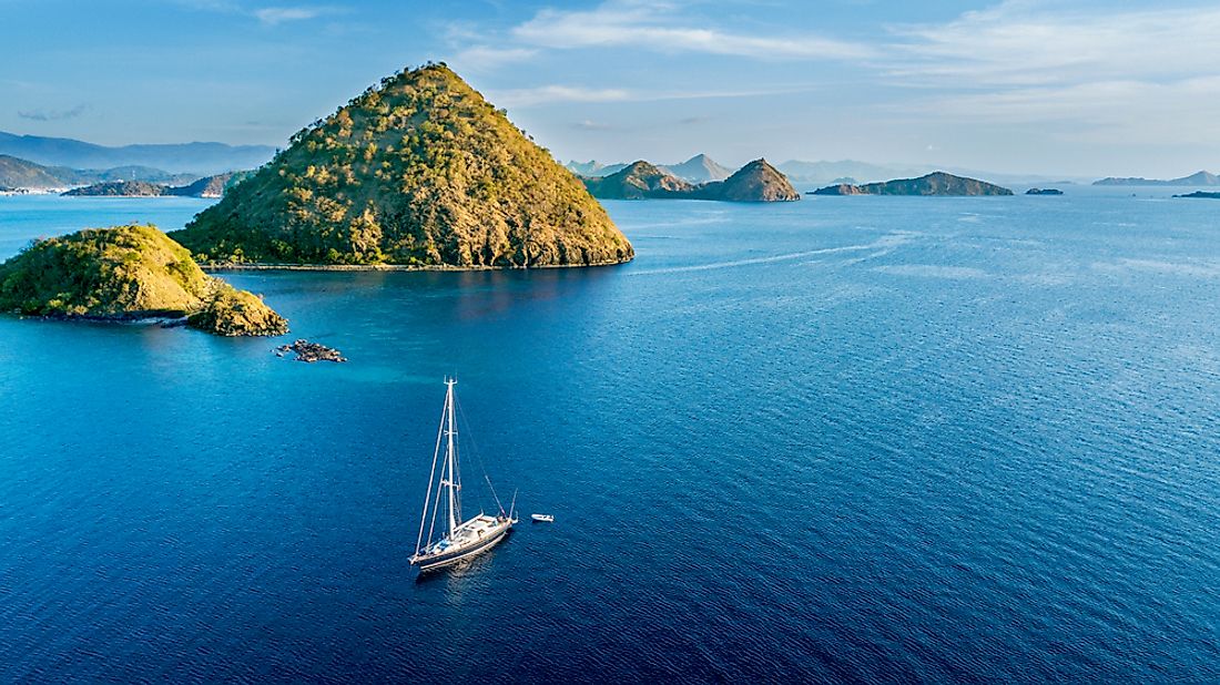 A sailboat near Bali, Indonesia. 