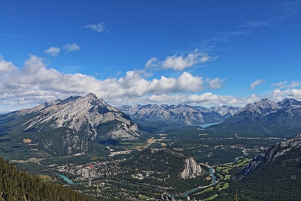 Tunnel Mountain can be seen here in the foreground. 