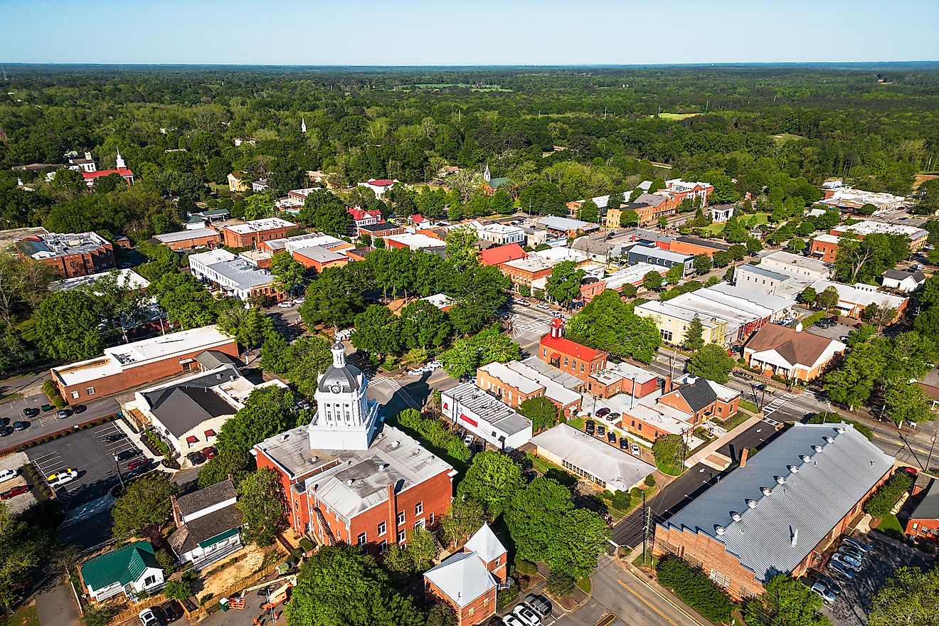 Aerial view of Madison, Georgia.