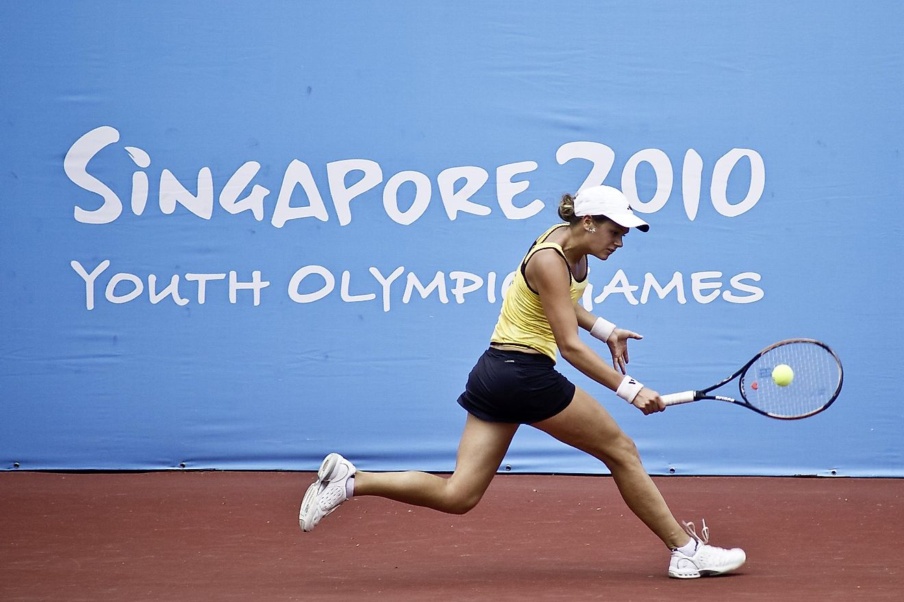 A tennis match at the Youth Olympic Games in Singapore in 2010. Editorial credit: Mai Groves/Shutterstock.com