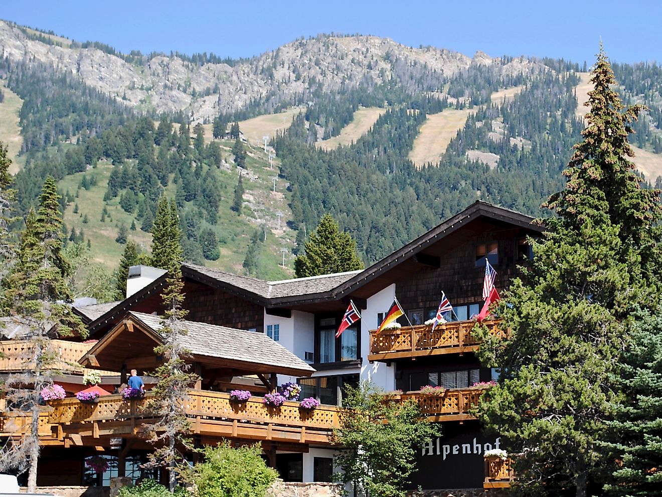 The Alpenhof hotel is a European Alpine style ski lodge located at the base of the Jackson Hole Mountain Resort, next to the Aerial Tram, in the heart of Teton Village.