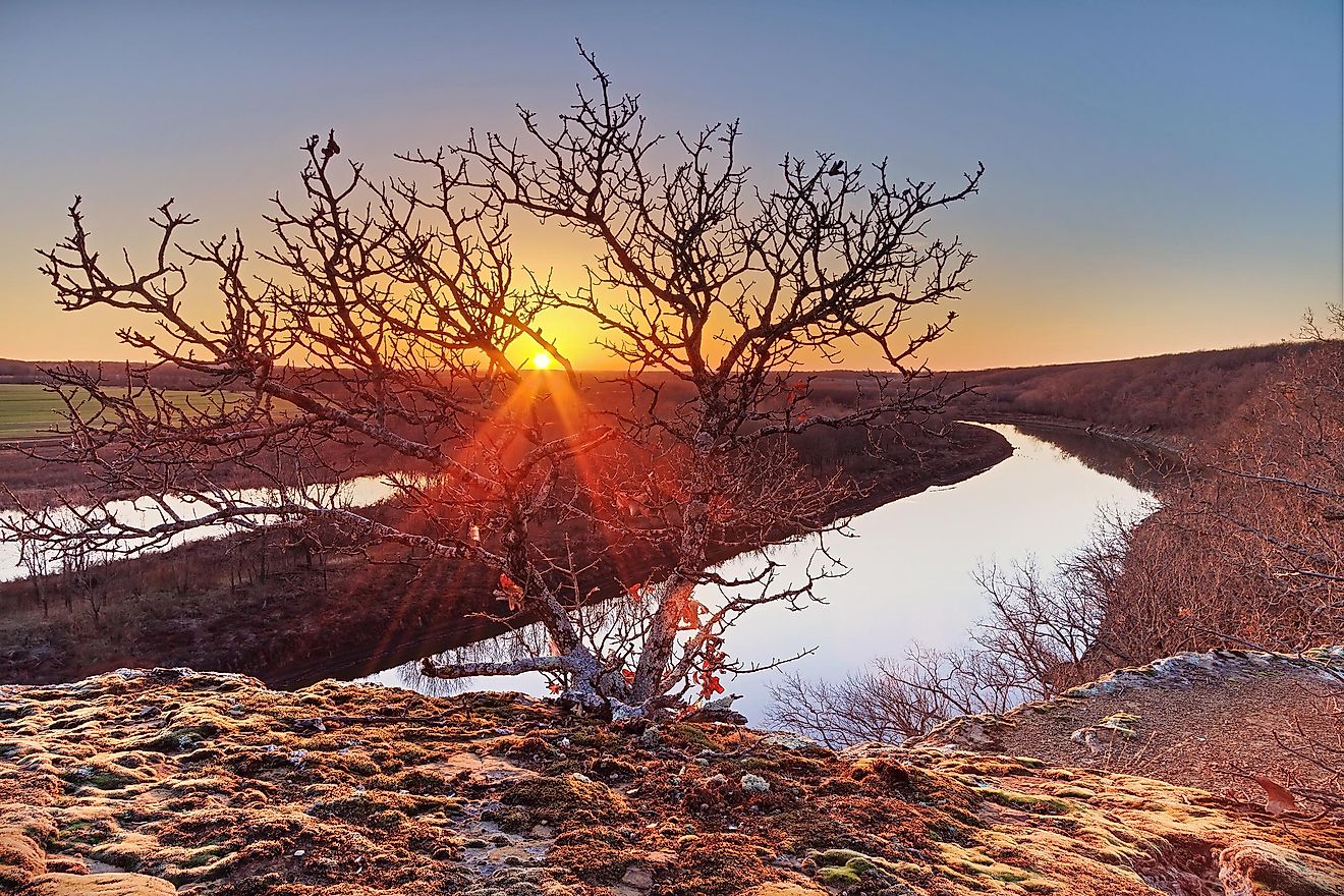 The Osage River at sunset.