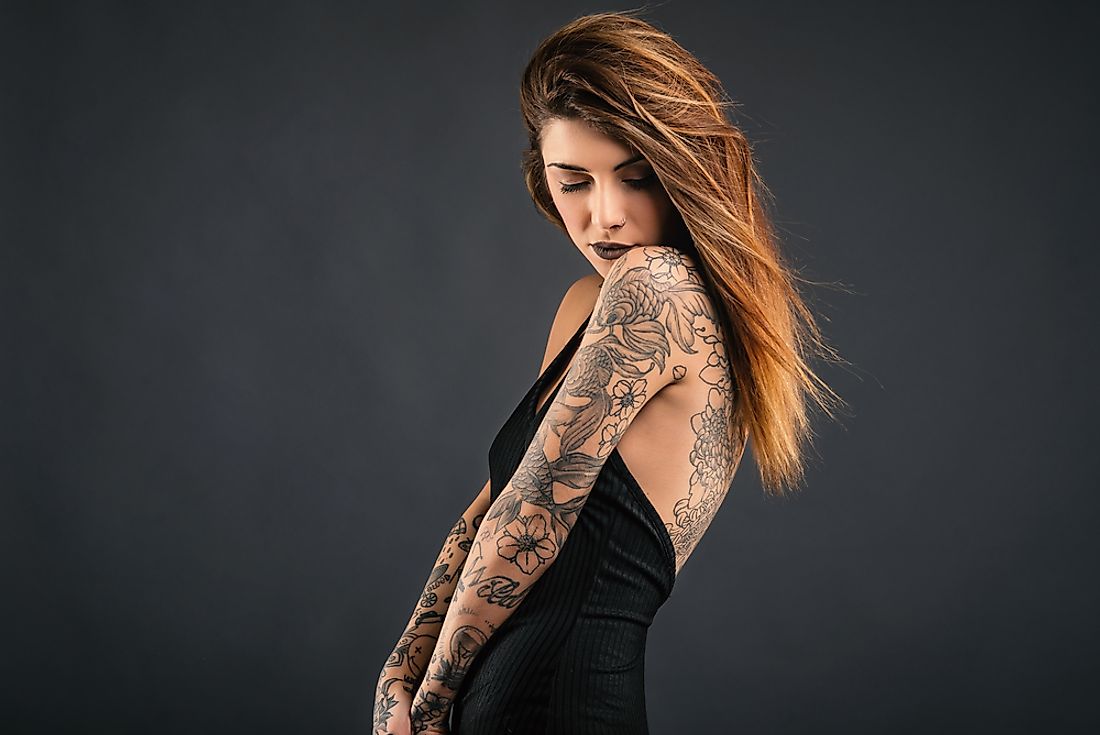 Tattoos vary in popularity from country to country. 