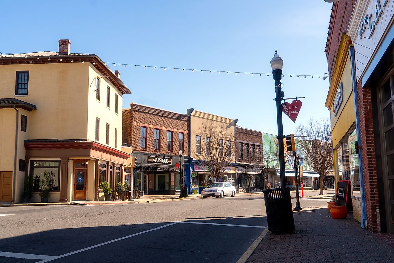 Downtown Cambridge, Maryland. Editorial credit: 010110010101101 / Shutterstock.com