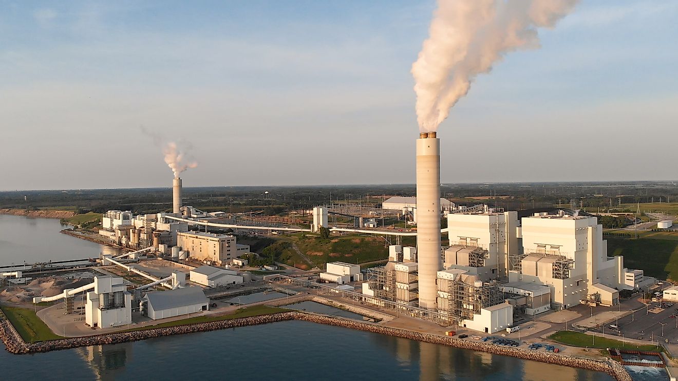 Aerial view of Power Station in Wisconsin (Milwaukee).