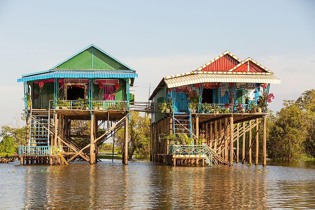 A kampong in Cambodia. 