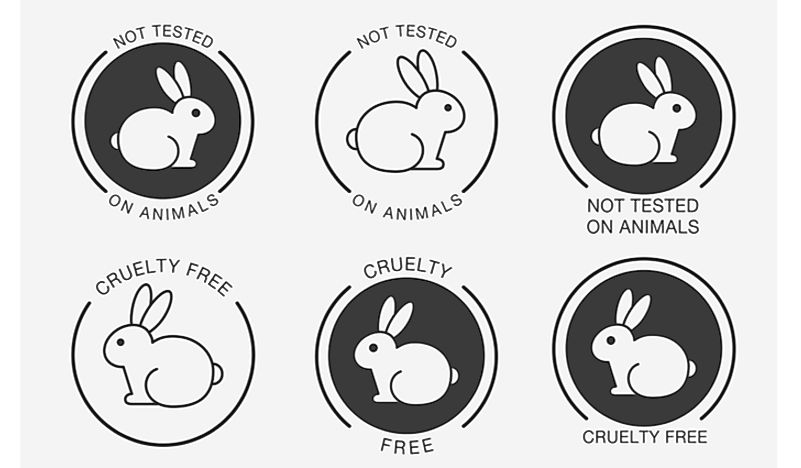 Icons that indicated a product that has not been tested on animals. 