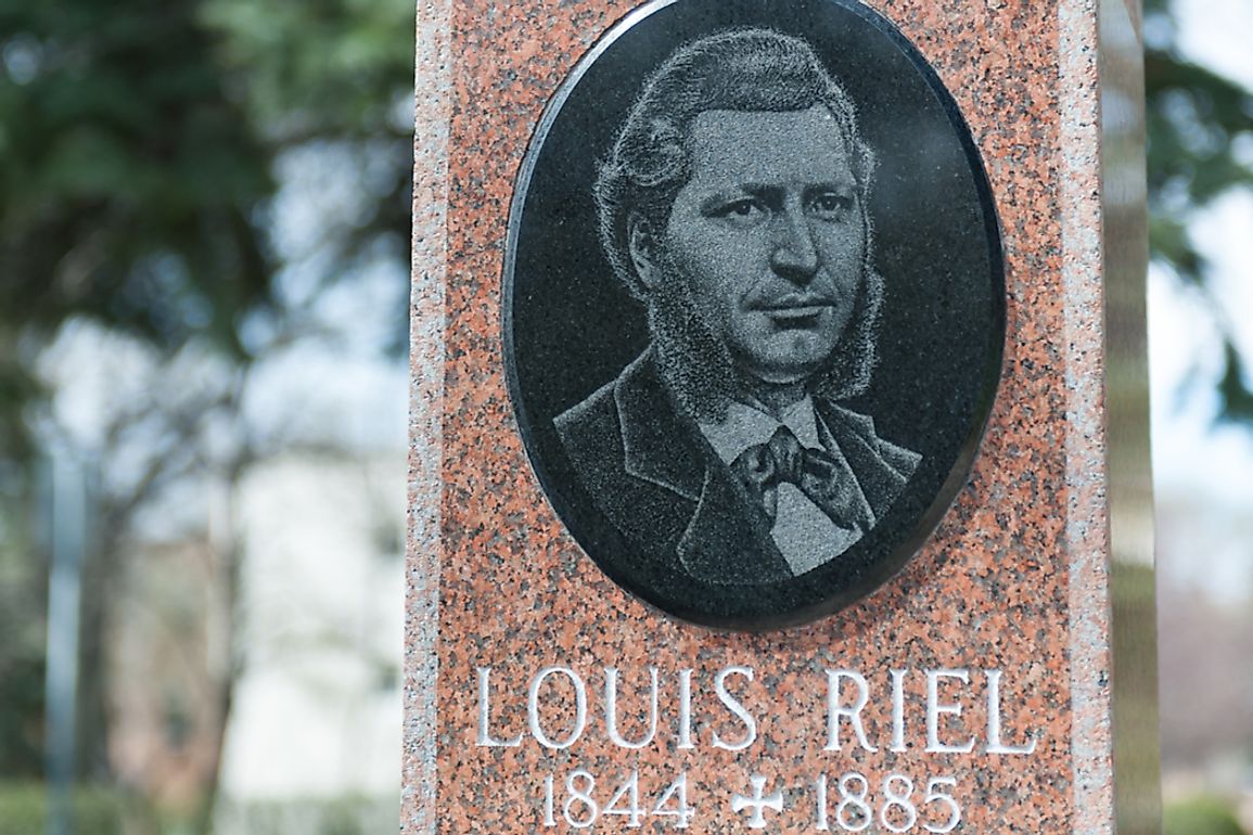Gravestone of Louis Riel in the St. Boniface Cathedral Cemetery in Winnipeg, Manitoba.