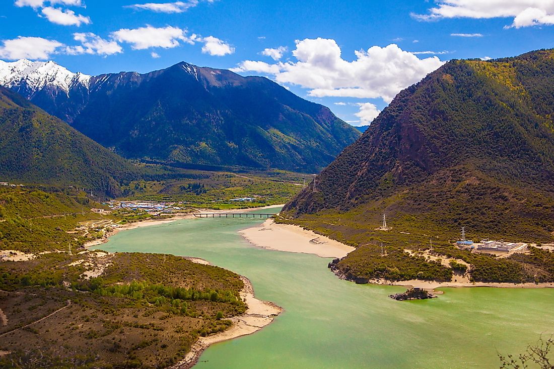 The Brahmaputra River in Tibet. 