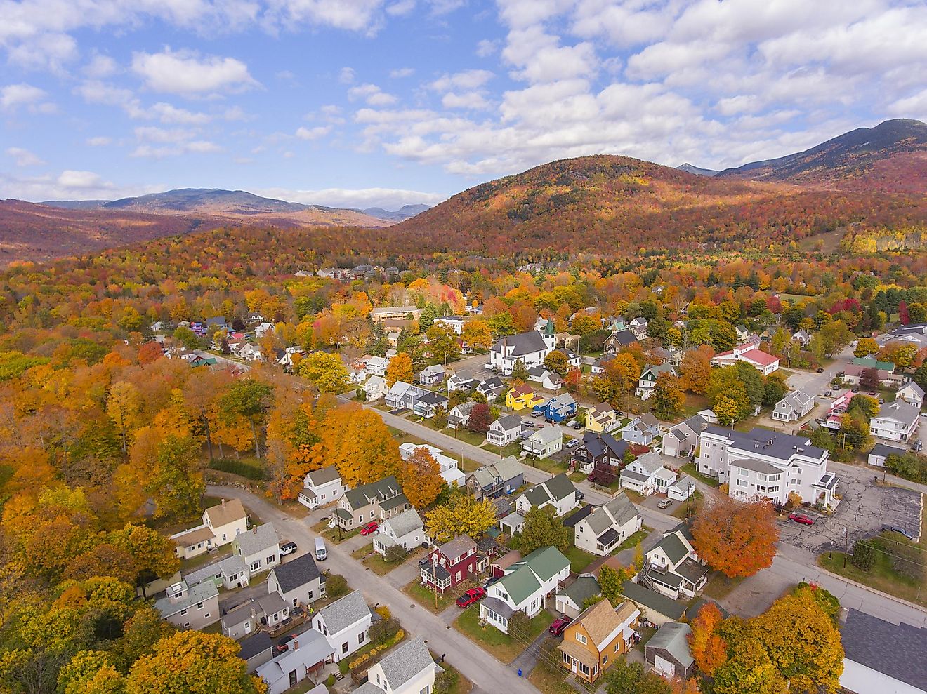 Lincoln, New Hampshire, during fall. Shutterstock.com