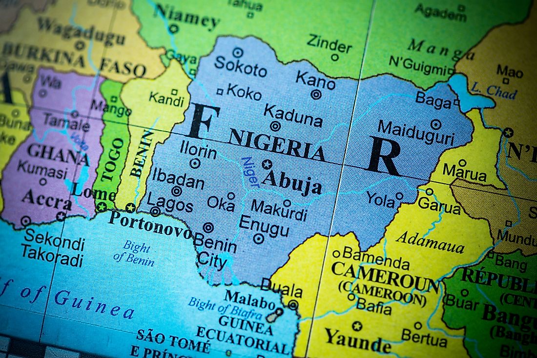 Nigeria's location within Africa. 